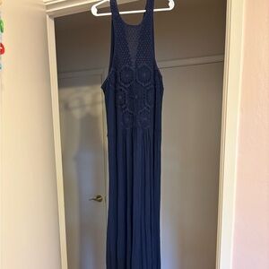 Gilli Navy Lace Detail Maxi Dress